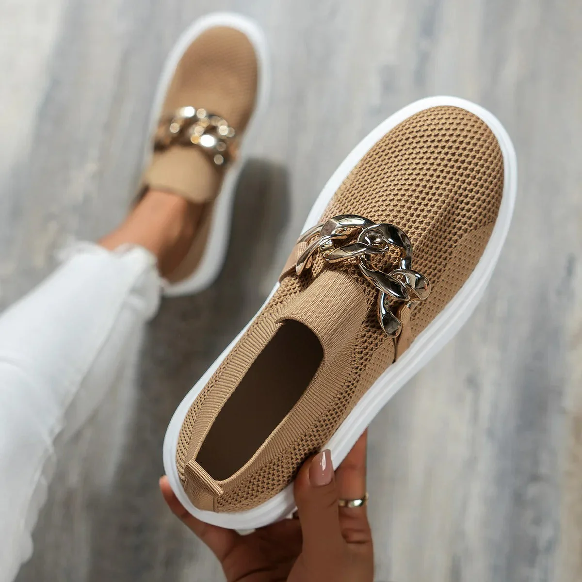 Breathable Slip-On Sneakers for Women – Stylish & Comfortable Platform Design - Image 7