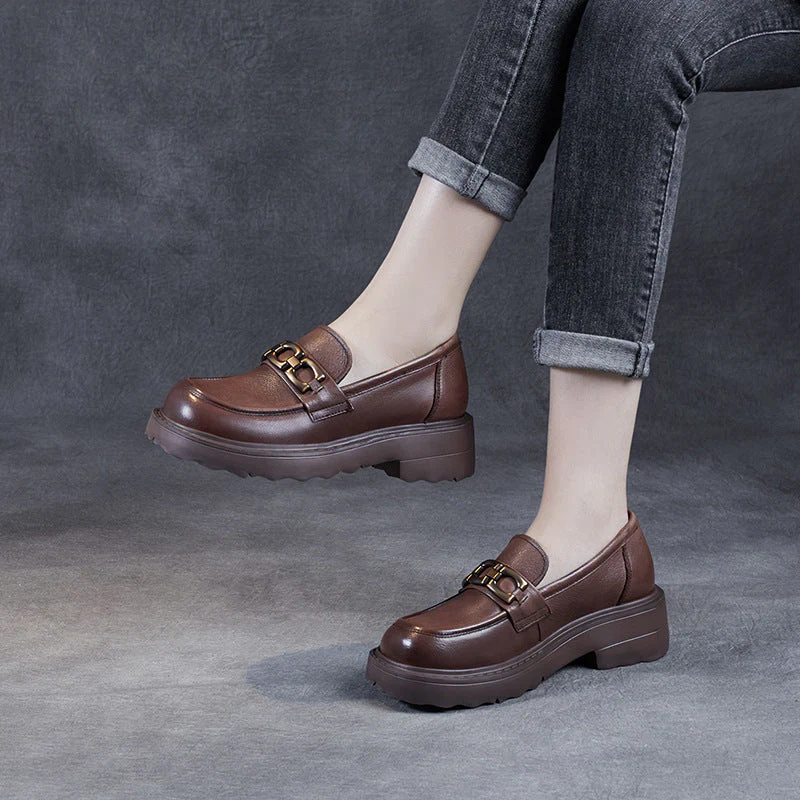 Chunky Loafers for Women – Modern Style with Chain Detail - Image 3