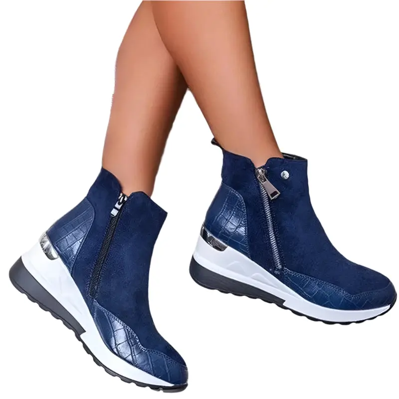 Stylish Wedge Heel Winter Boots for Women - Cushioned Comfort - Image 4