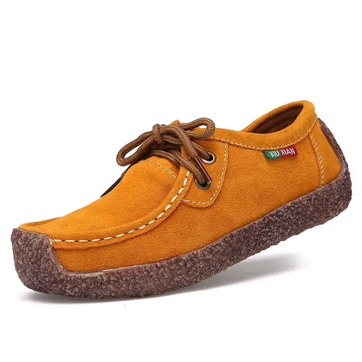 Suede Lace-Up Flat Shoes for Women – Comfortable & Versatile for All-Day Wear - Image 3