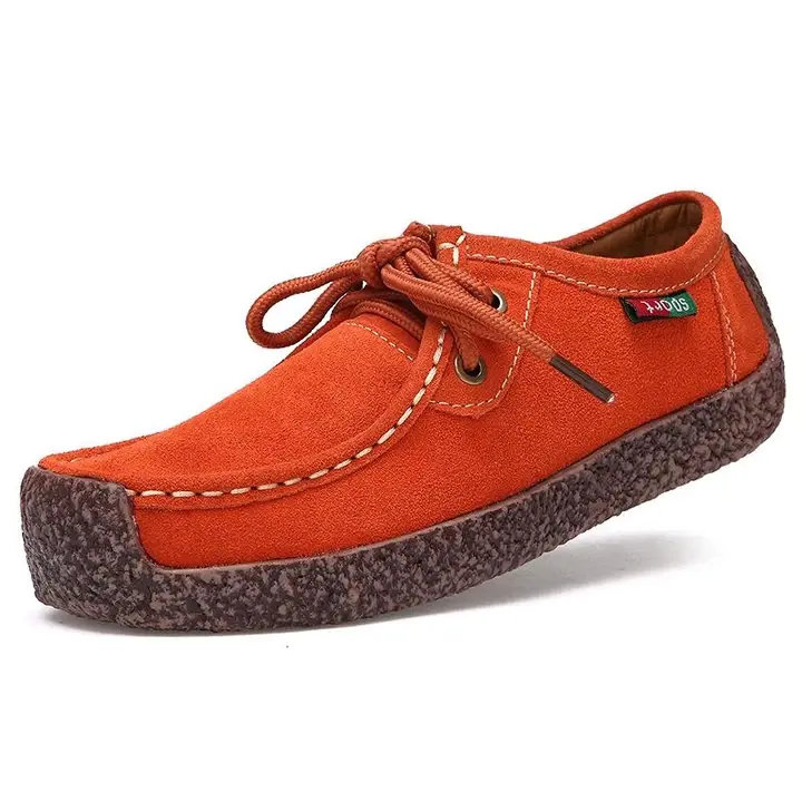 Suede Lace-Up Flat Shoes for Women – Comfortable & Versatile for All-Day Wear - Image 4